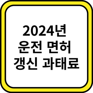 2024년 운전 면허 갱신 과태료